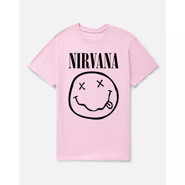 Pink Nirvana Smiley Face T Shirt at Spencer's