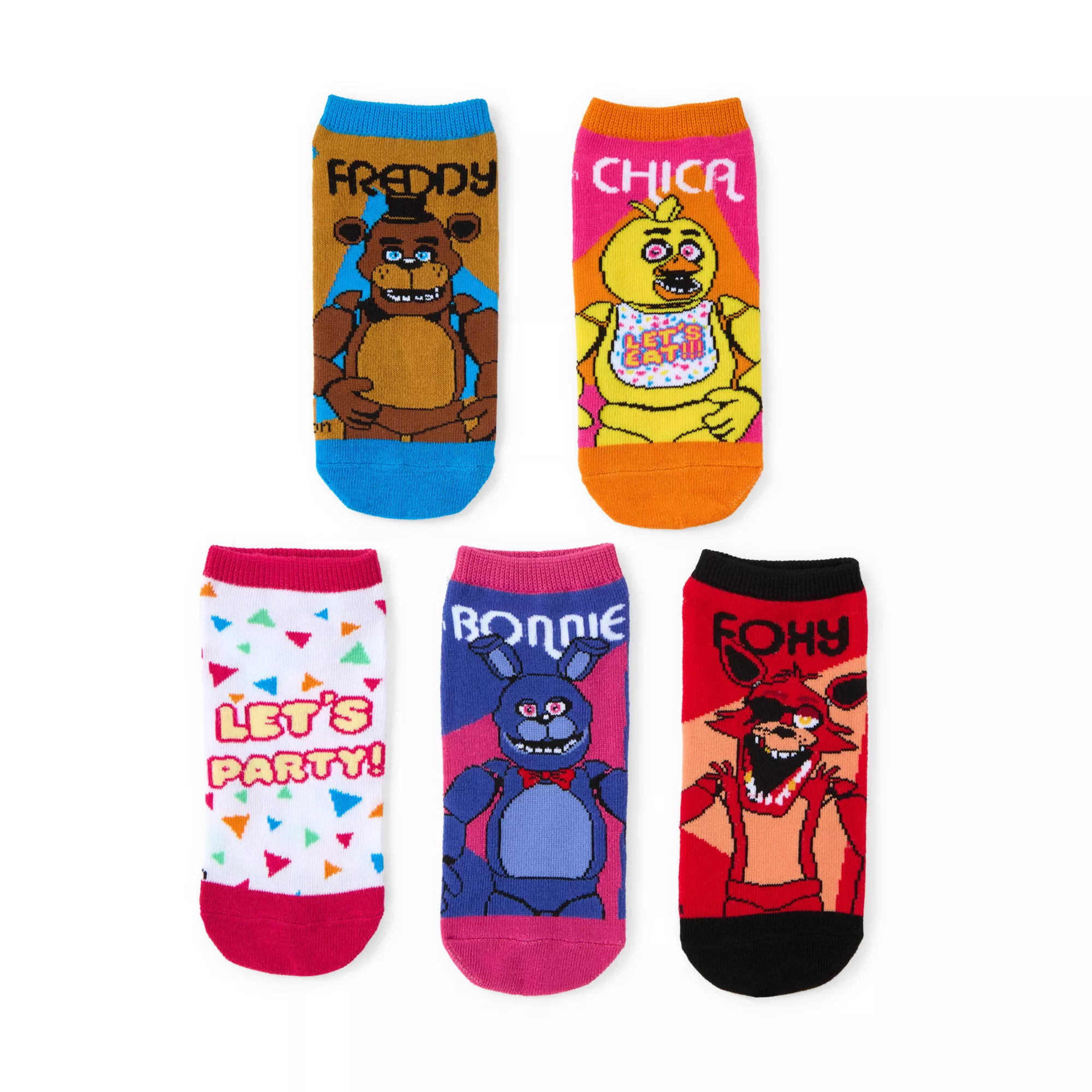 Multi-Pack Five Nights at Freddy's Party Ankle Socks - 5 Pair at Spencer's