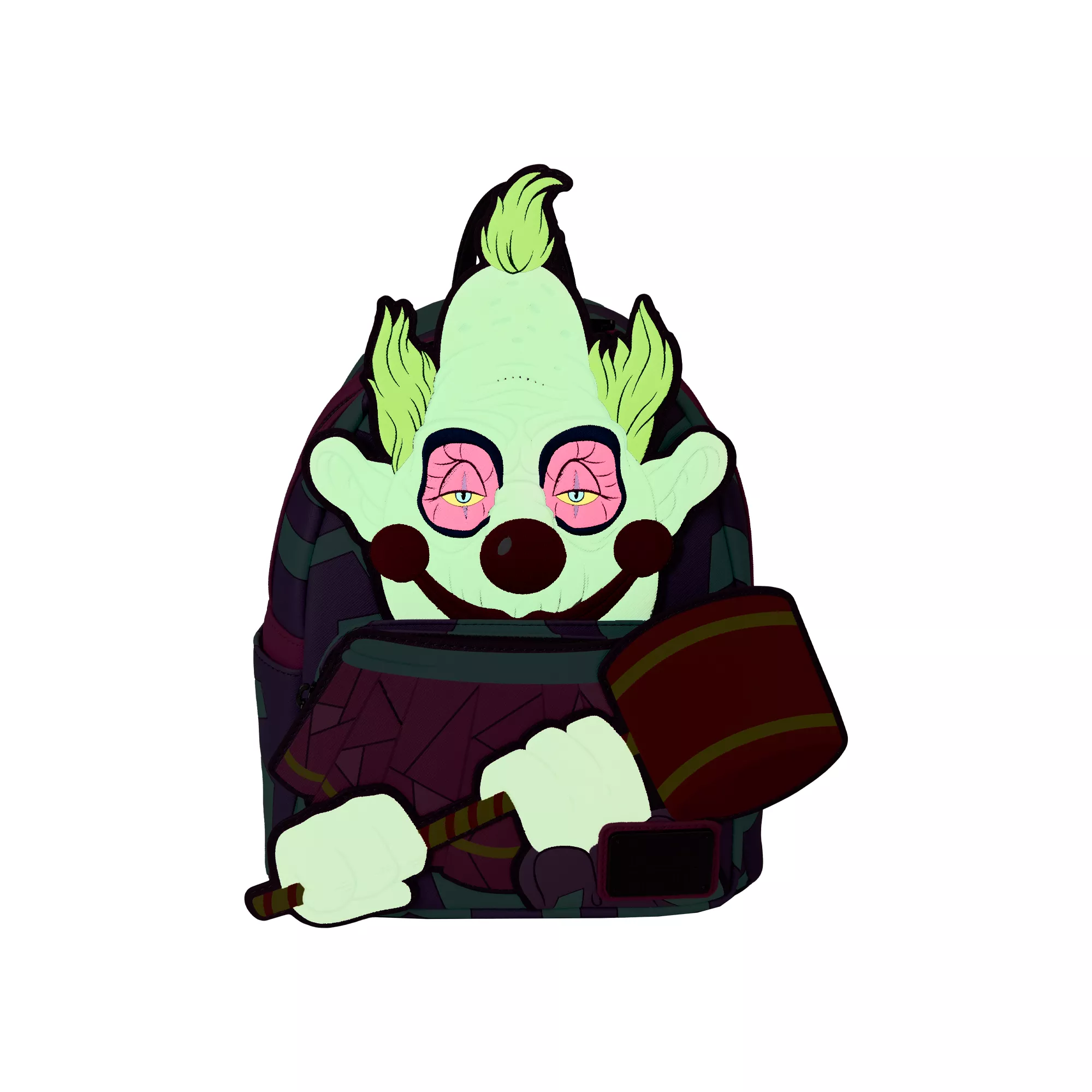 Glow in the Dark Loungefly Jumbo Mini Backpack - Killer Klowns from Outer Space at Spencer's