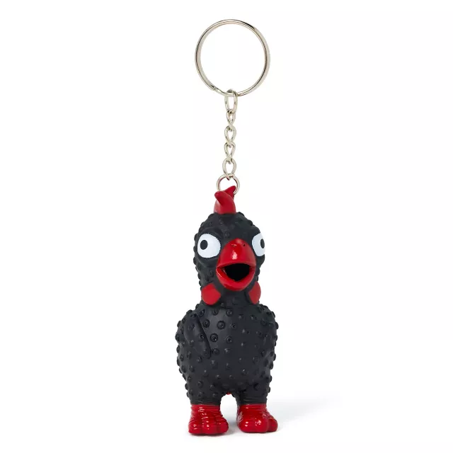 Squeeze Me Rubber Chicken Keychain at Spencer's