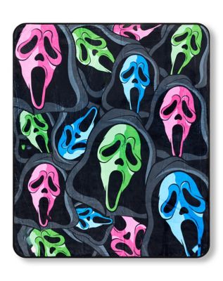 Ghost Face Tricolor Mask Fleece Blanket