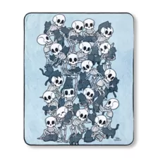 Skeletons and Cats Fleece Blanket at Spencer's