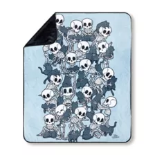 Skeletons and Cats Fleece Blanket at Spencer's