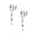 CZ Pink Butterfly Dangle Earrings at Spencer's