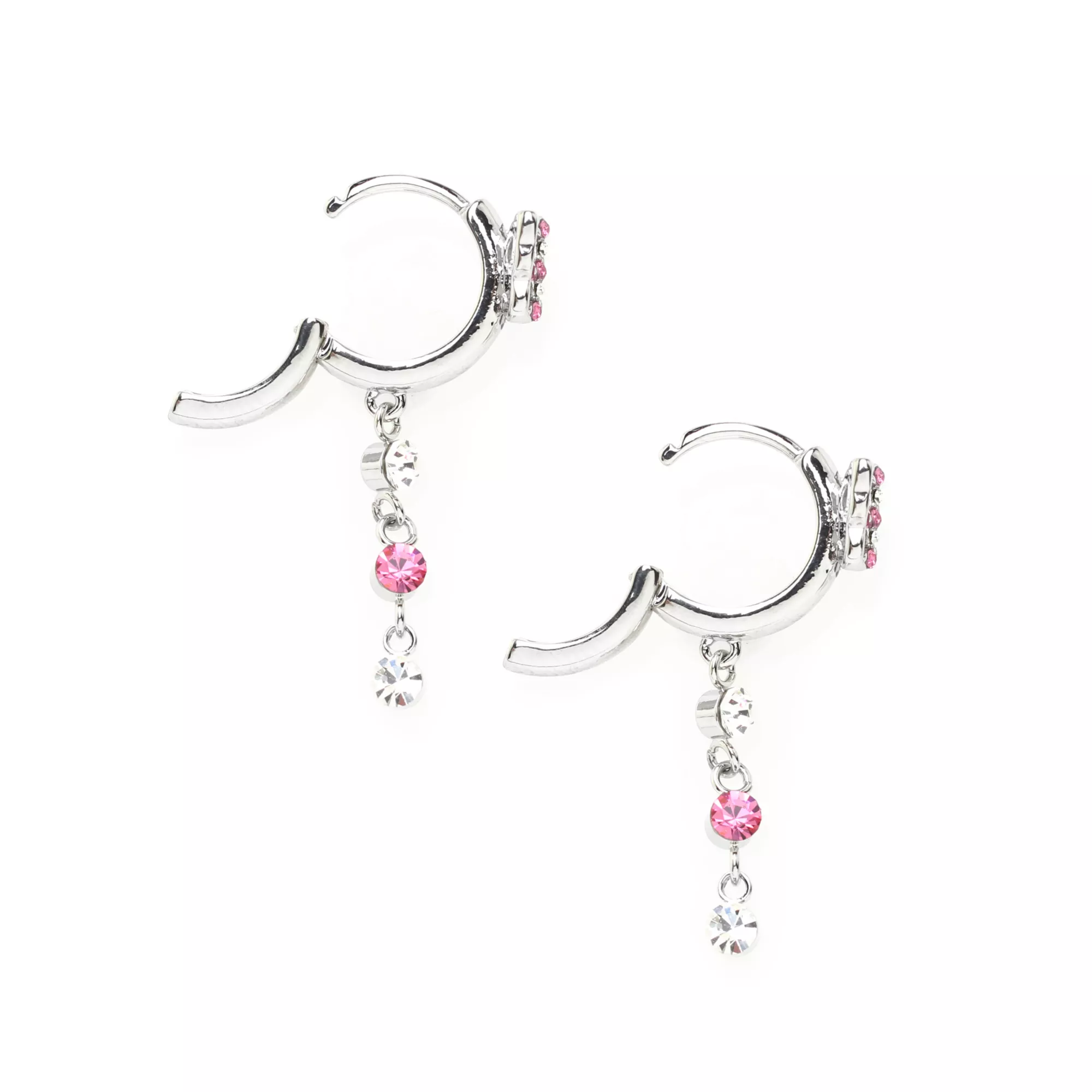 CZ Pink Butterfly Dangle Earrings at Spencer's
