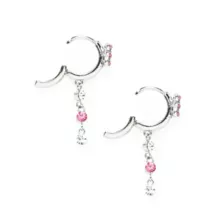 CZ Pink Butterfly Dangle Earrings at Spencer's