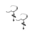 CZ Black Cross Dangle Huggie Hoop Earrings at Spencer's