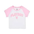 Pink and White Playboy Raglan Baby T Shirt at Spencer's