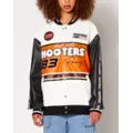 Black and White Hooters Motorcycle Jacket at Spencer's
