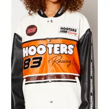 Black and White Hooters Motorcycle Jacket at Spencer's