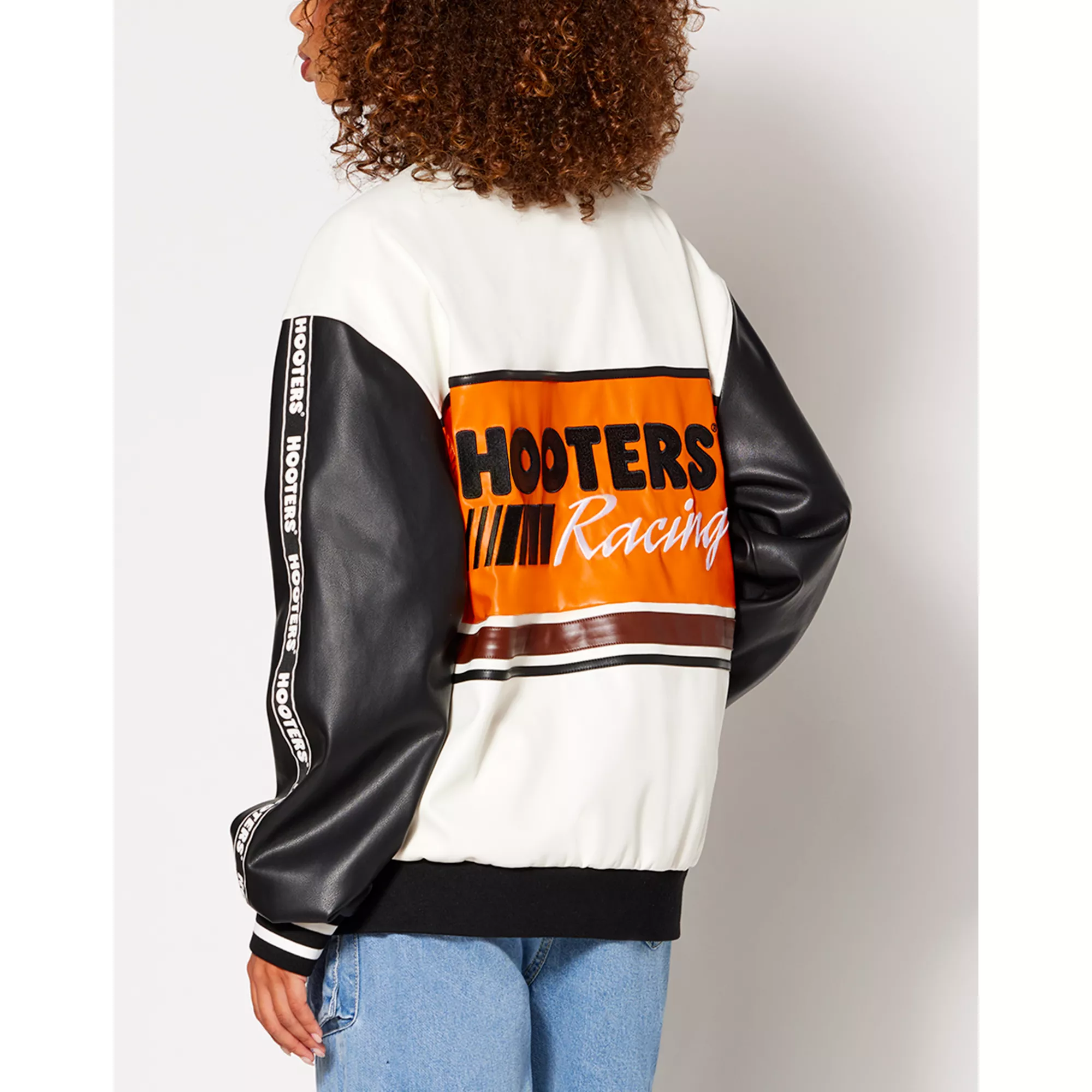 Black and White Hooters Motorcycle Jacket at Spencer's