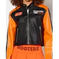 Black and Orange Hooters Motorcycle Jacket at Spencer's