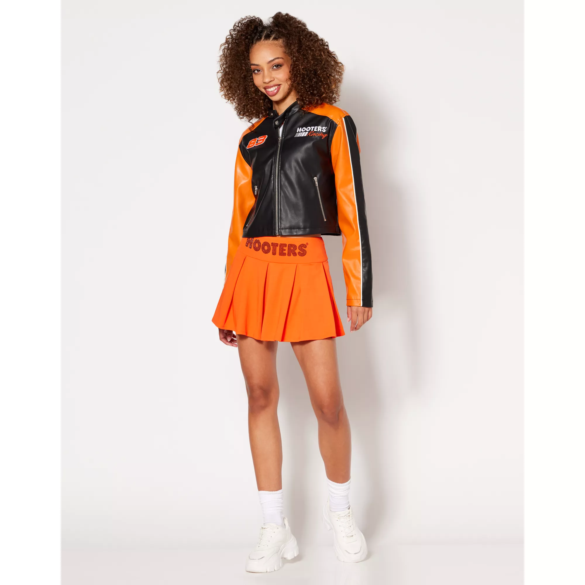 Black and Orange Hooters Motorcycle Jacket at Spencer's