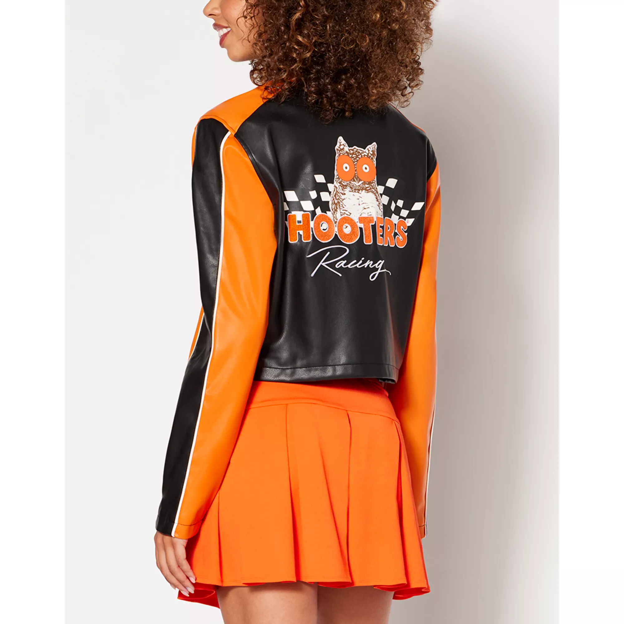 Black and Orange Hooters Motorcycle Jacket at Spencer's