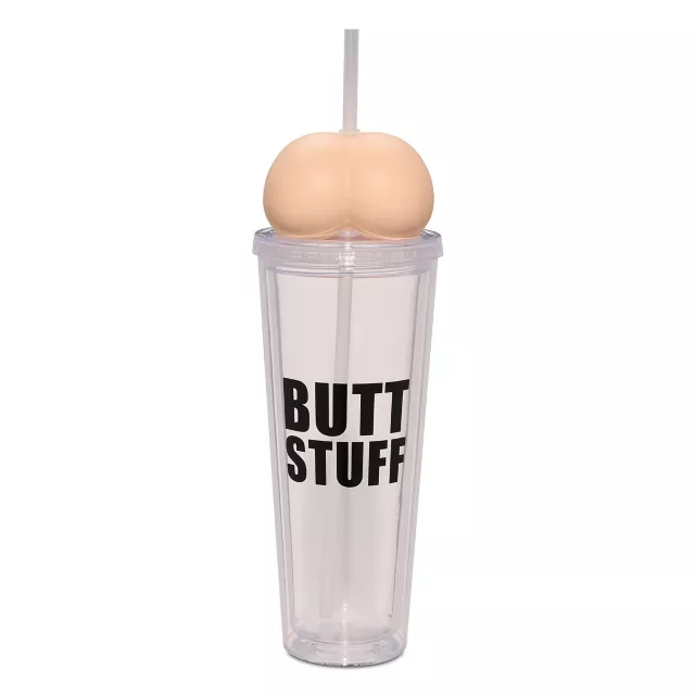 Butt Stuff Molded Cup with Straw - 24 oz. at Spencer's