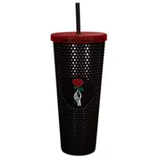 Black Rose Skeleton Textured Cup with Straw - 20 oz. at Spencer's