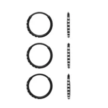 Multi-Pack Black and Crystal Hoops 3 Pack - 20 Gauge at Spencer's