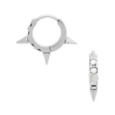 CZ Spike Huggie Hoop Earrings at Spencer's
