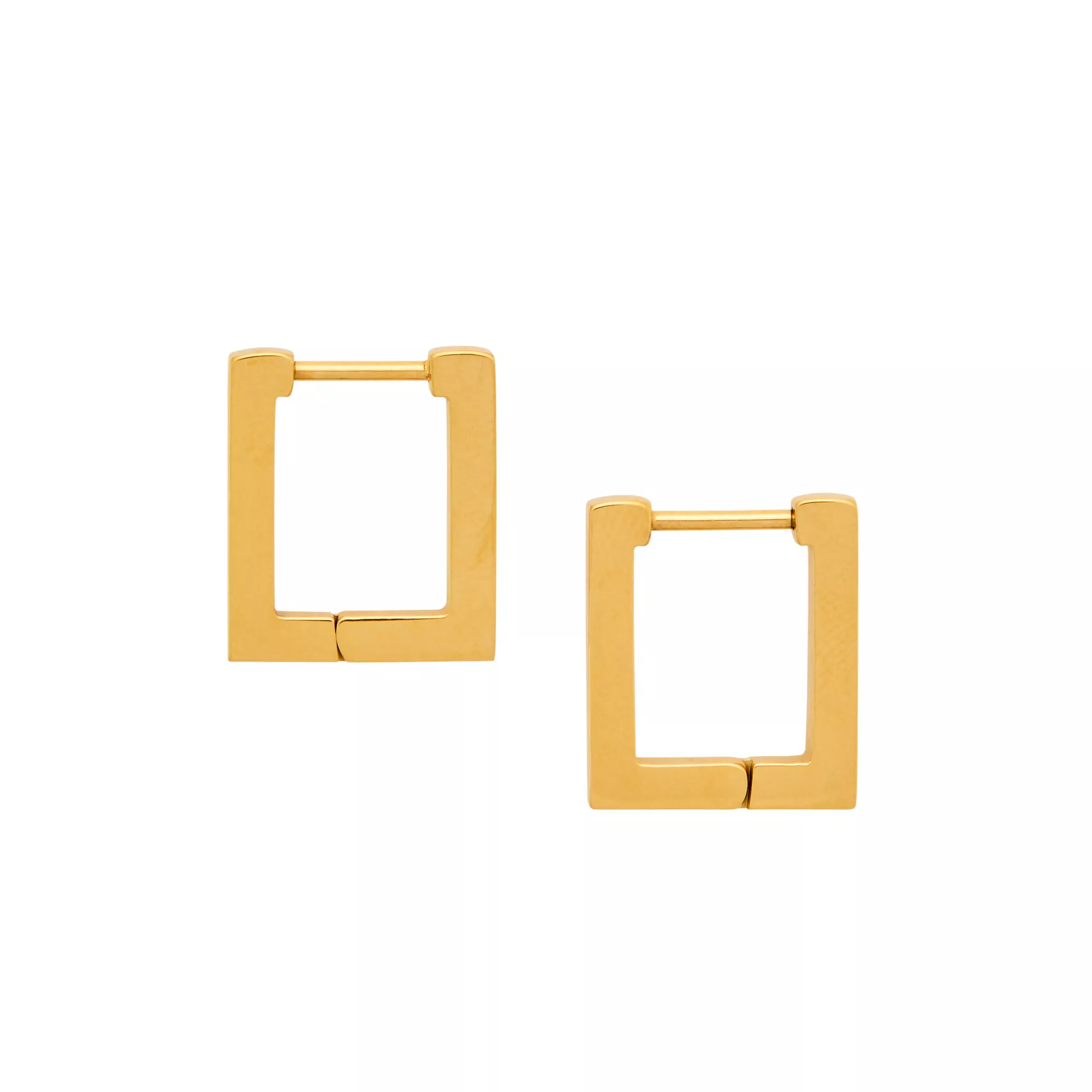 Gold Square Huggie Hoops - 18 Gauge at Spencer's