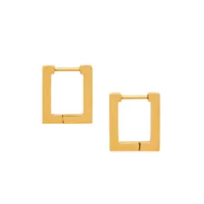 Gold Square Huggie Hoops - 18 Gauge at Spencer's