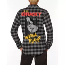 Grey and Black Chucky Flannel at Spirit Halloween