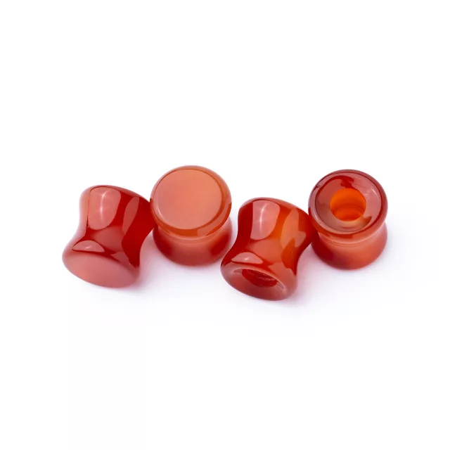 Multi-Pack Red Agate Stone Plugs - 2 Pair at Spencer's