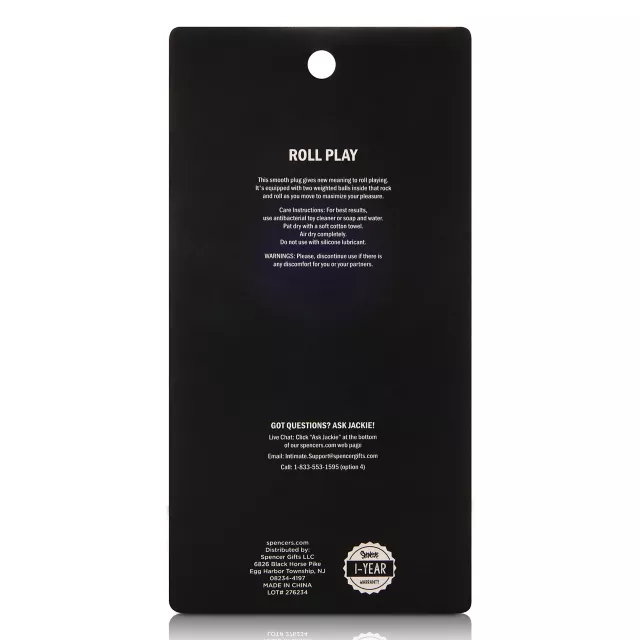 Roll Play Weighted Butt Plug - Arouz'd at Spencer's