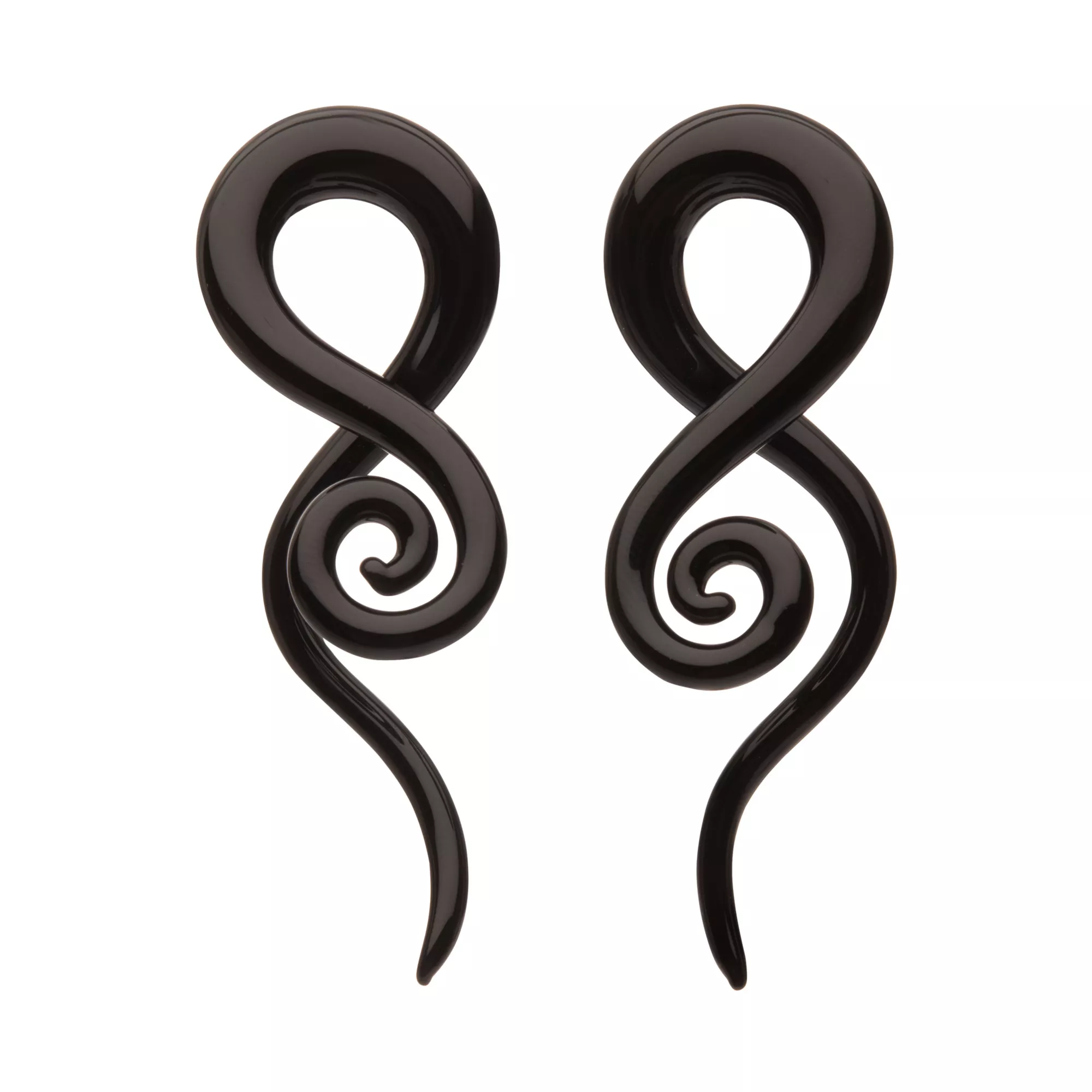 Black Glass Spiral Tapers at Spencer's