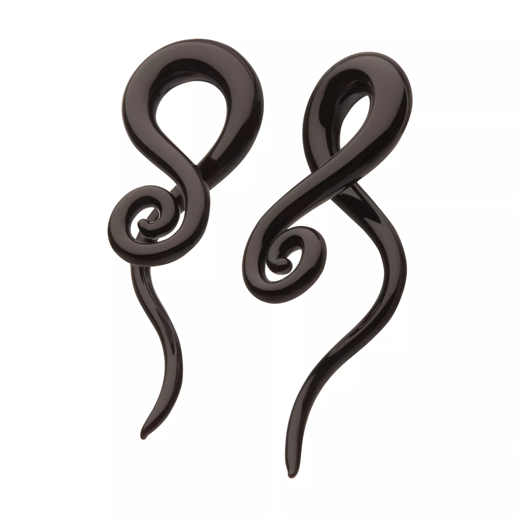 Black Glass Spiral Tapers at Spencer's