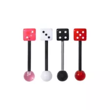 Multi-Pack Multi-Color Dice Barbells 4 Pack - 14 Gauge at Spencer's