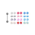 Single Barbell with Extra Rose and Stripe Balls - 14 Gauge at Spencer's