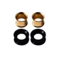 Multi-Pack Gold and Black Silicone Tunnels - 2 Pair at Spencer's