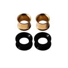 Multi-Pack Gold and Black Silicone Tunnels - 2 Pair at Spencer's