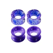 Multi-Pack Blue and Purple Splatter Paint Silicone Tunnels - 2 Pairs at Spencer's
