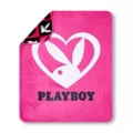 Playboy Bunny Pink Heart Reversible Fleece Blanket at Spencer's