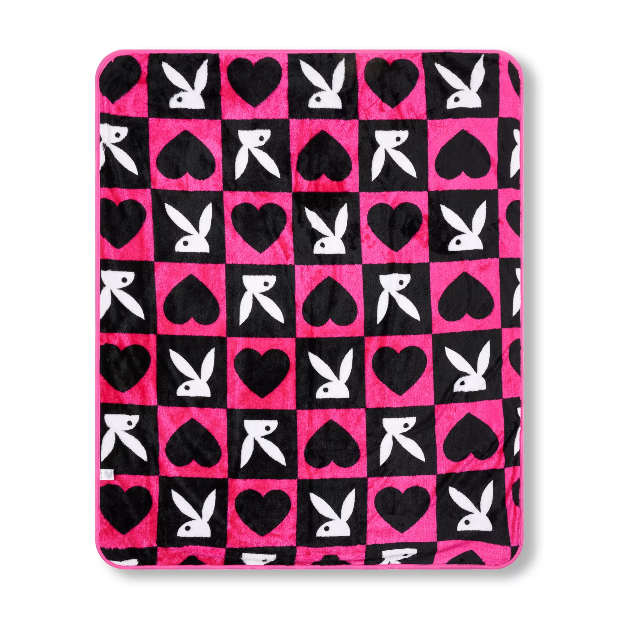 Playboy Bunny Pink Heart Reversible Fleece Blanket at Spencer's