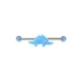 Glow in the Dark Stegosaurus Industrial Barbell - 14 Gauge at Spencer's