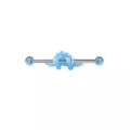 Glow in the Dark Stegosaurus Industrial Barbell - 14 Gauge at Spencer's