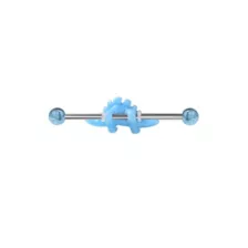 Glow in the Dark Stegosaurus Industrial Barbell - 14 Gauge at Spencer's