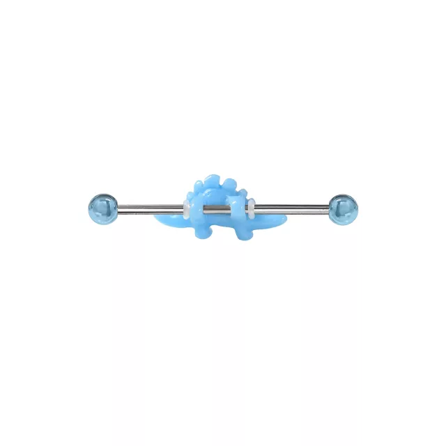 Glow in the Dark Stegosaurus Industrial Barbell - 14 Gauge at Spencer's