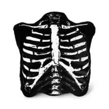 Black Skeleton Ribcage Pillow at Spencer's