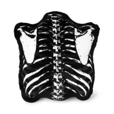 Black Skeleton Ribcage Pillow at Spencer's