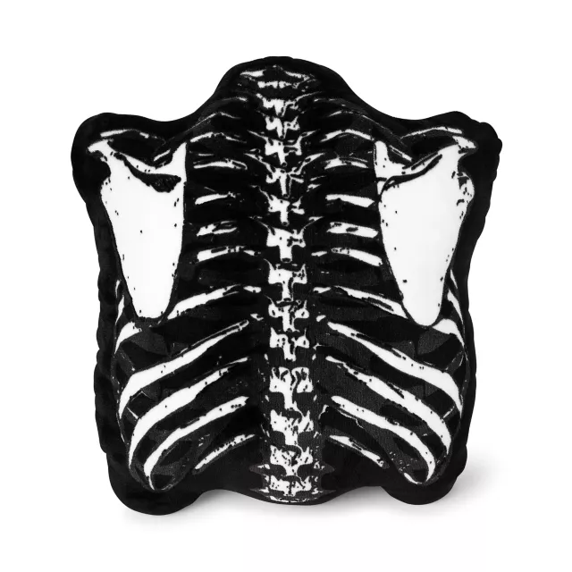 Black Skeleton Ribcage Pillow at Spencer's
