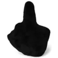 Black Skeleton Middle Finger Pillow at Spencer's