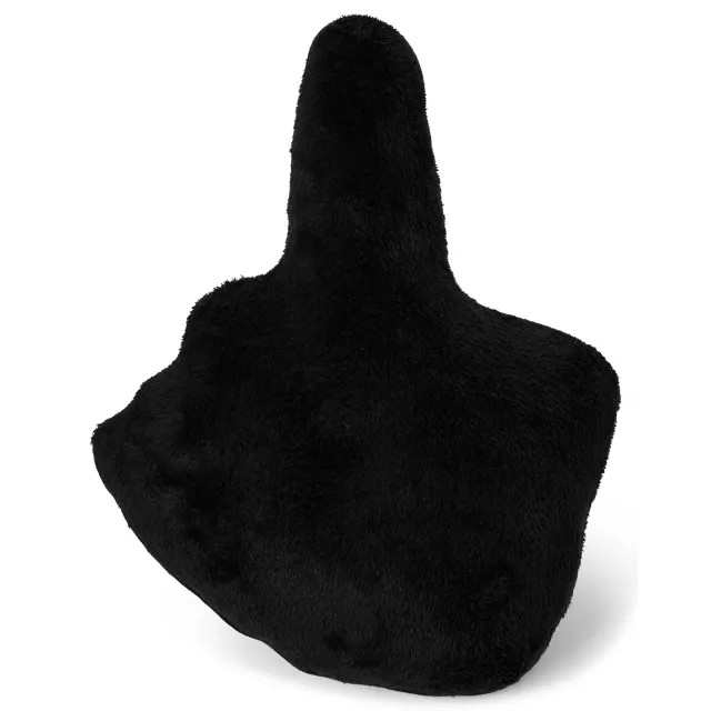 Black Skeleton Middle Finger Pillow at Spencer's