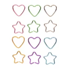 Multi-Pack Rainbow Heart and Star Hoops 12 Pack - 20 Gauge at Spencer's