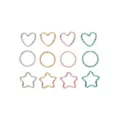 Multi-Pack Braided Heart Star and Circle Hoop Nose Rings 12 Pack - 20 Gauge at Spencer's