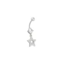 CZ Star Dangle Belly Ring - 14 Gauge at Spencer's