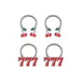Multi-Pack CZ Red Casino Horseshoe Rings and Captive Rings 2 Pair - 14 Gauge at Spencer's