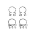 Multi-Pack CZ Red Casino Horseshoe Rings and Captive Rings 2 Pair - 14 Gauge at Spencer's